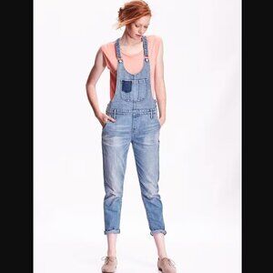 Old Navy Overalls Women 10 Blue Denim Jeans Casual Utility 90s Y2K Retro Stretch